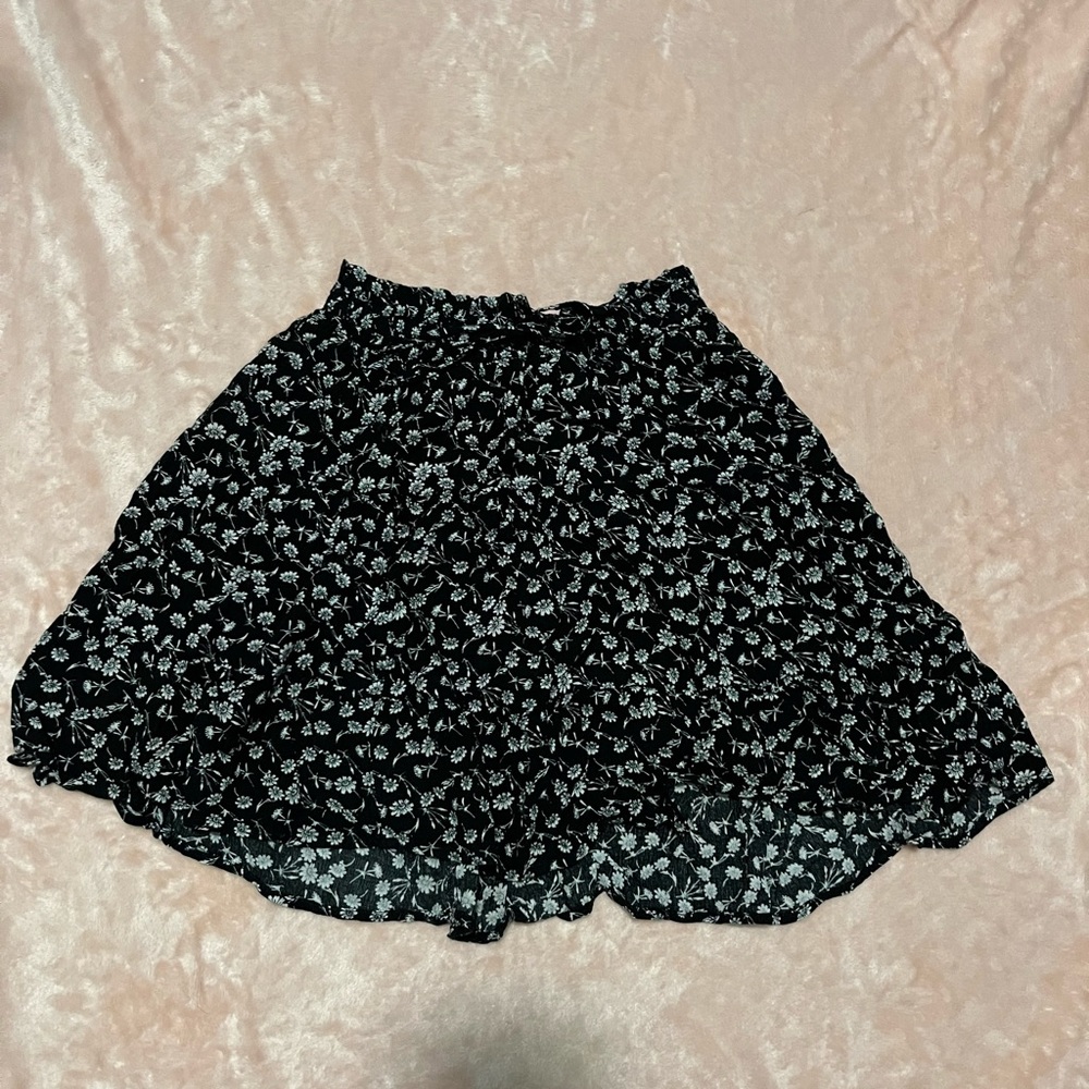 Black Floral Skirt